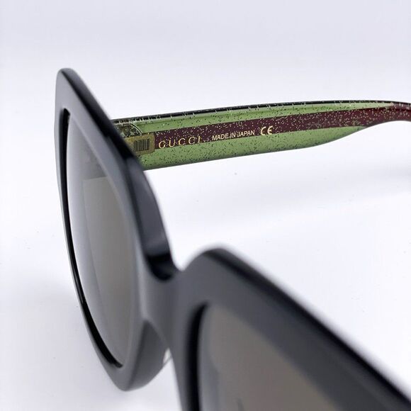 NEW GUCCI GG0036SN 002 Black Green Red Square Women Sunglasses main image 4